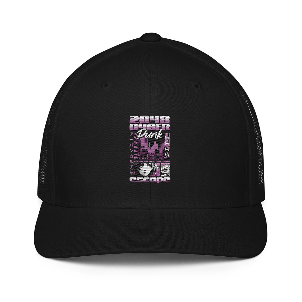 Cyber Punk Escape - Japanese Anime Closed-Back Trucker Cap