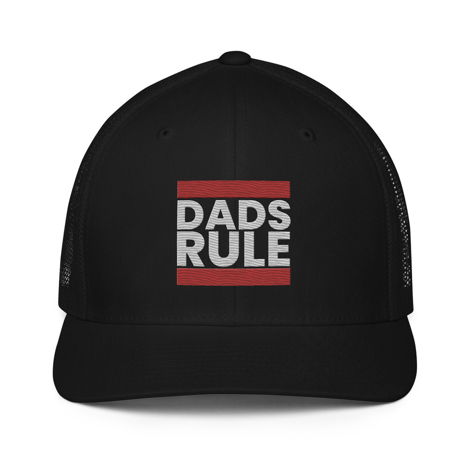 Dads Rule (1) Closed-Back Trucker Cap