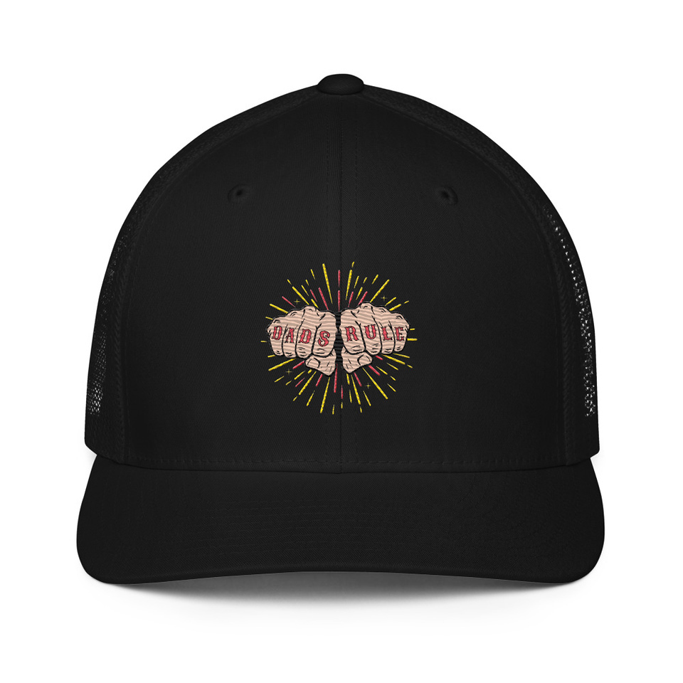Dads Rule Closed-Back Trucker Cap