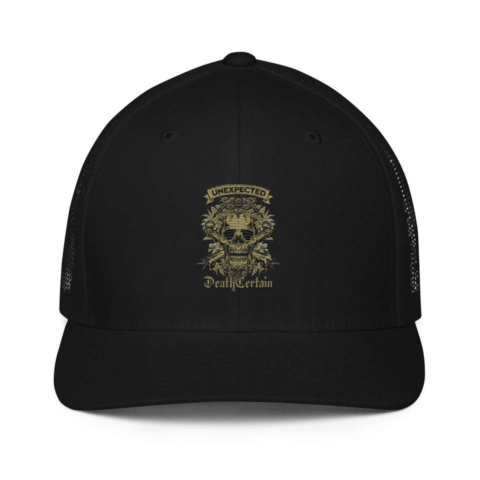 Death Certain and Unexpected Closed-Back Trucker Cap