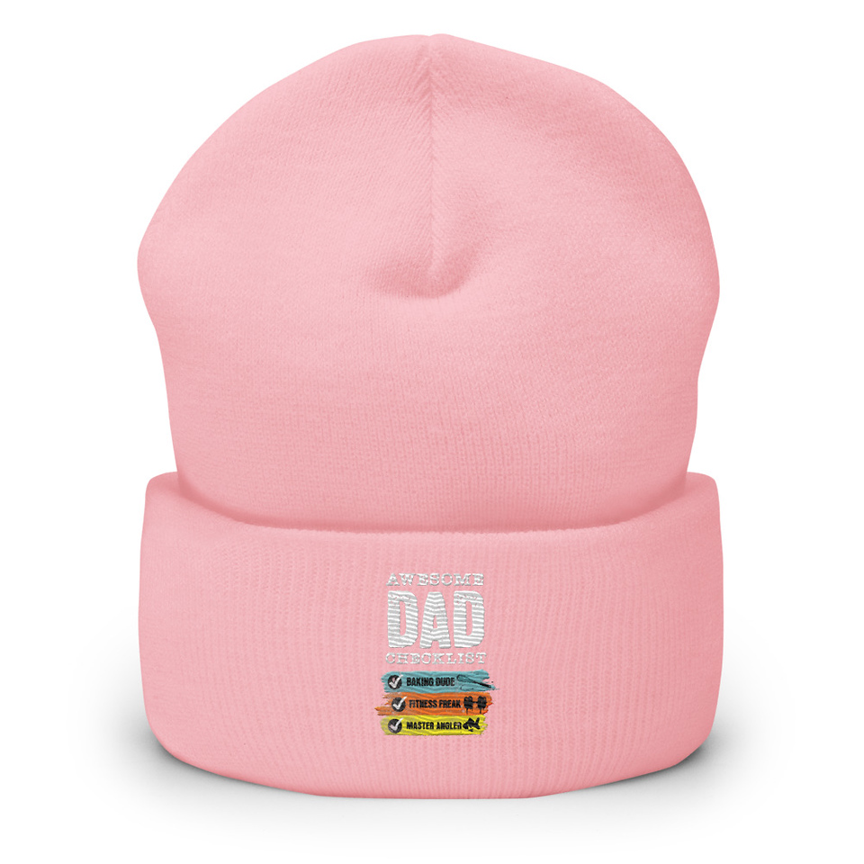 Awesome Dad Checklist Cuffed Beanie