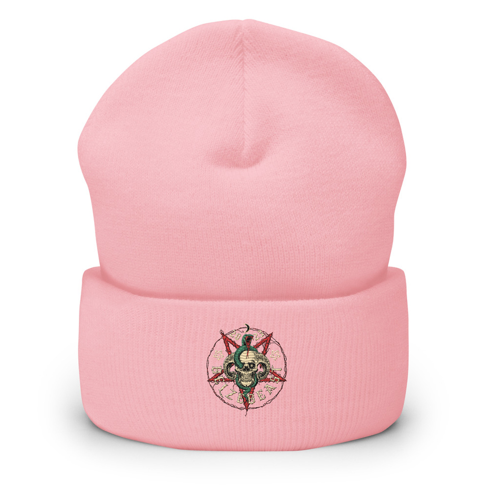 Belzebeast Pentagram - Halloween Skull with Snake Cuffed Beanie