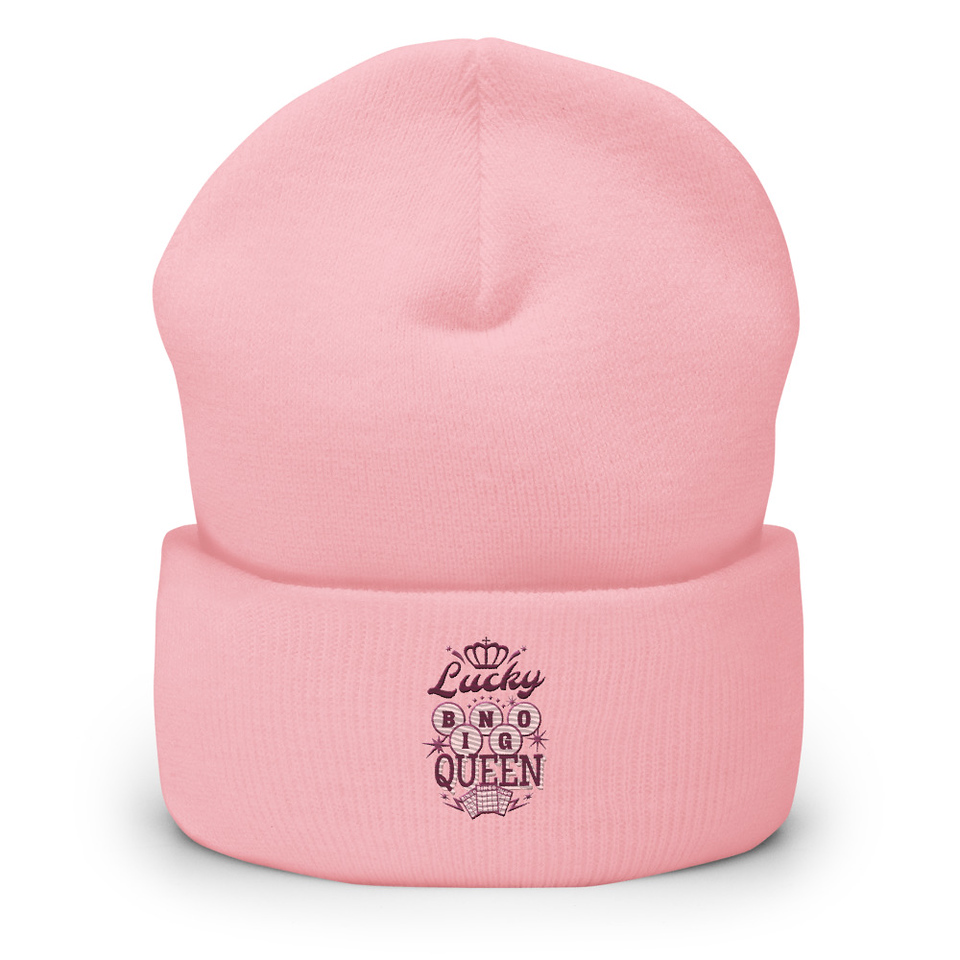 Bingo Queen - Retro Crown Cuffed Beanie