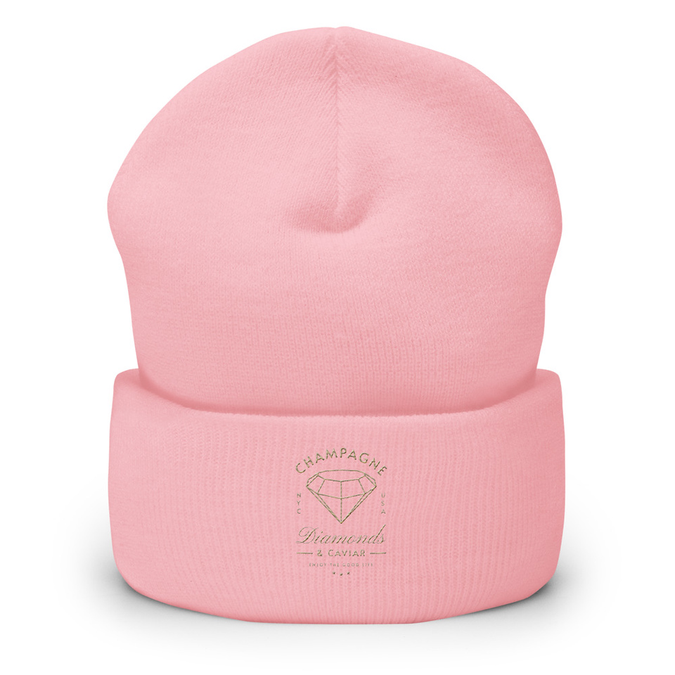 Black Diamonds - Elegant Cuffed Beanie