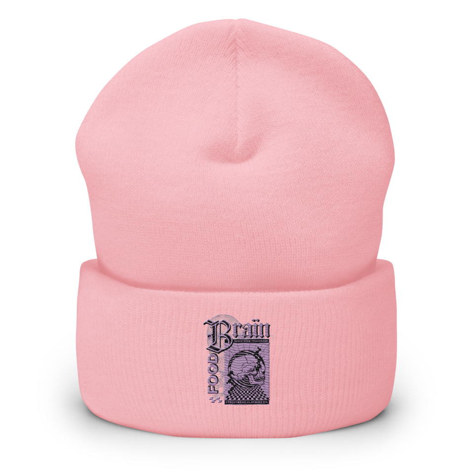 Brain Food - Y2K Skull Streetwear Cuffed Beanie
