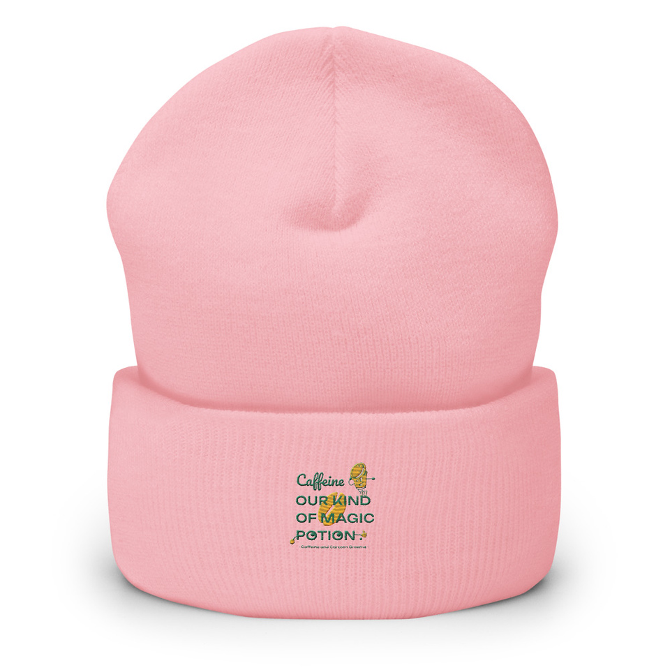Caffeine Cartoon Cuffed Beanie
