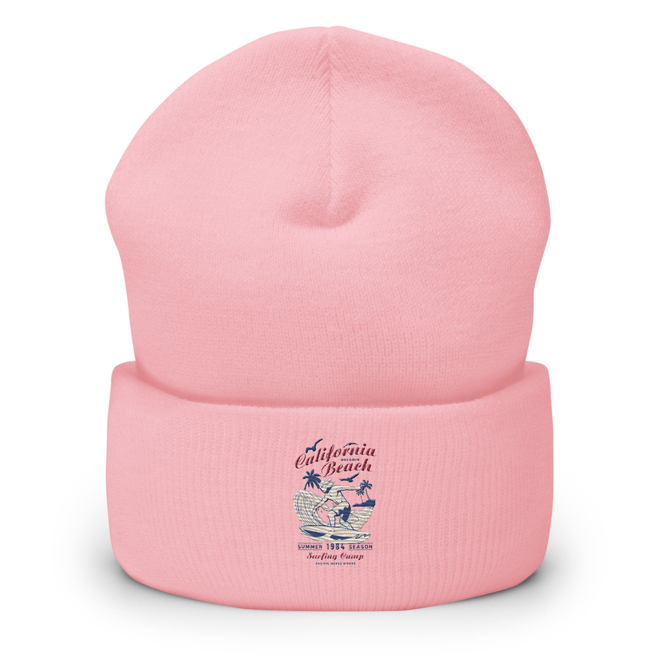 California Beach Surfing Cuffed Beanie