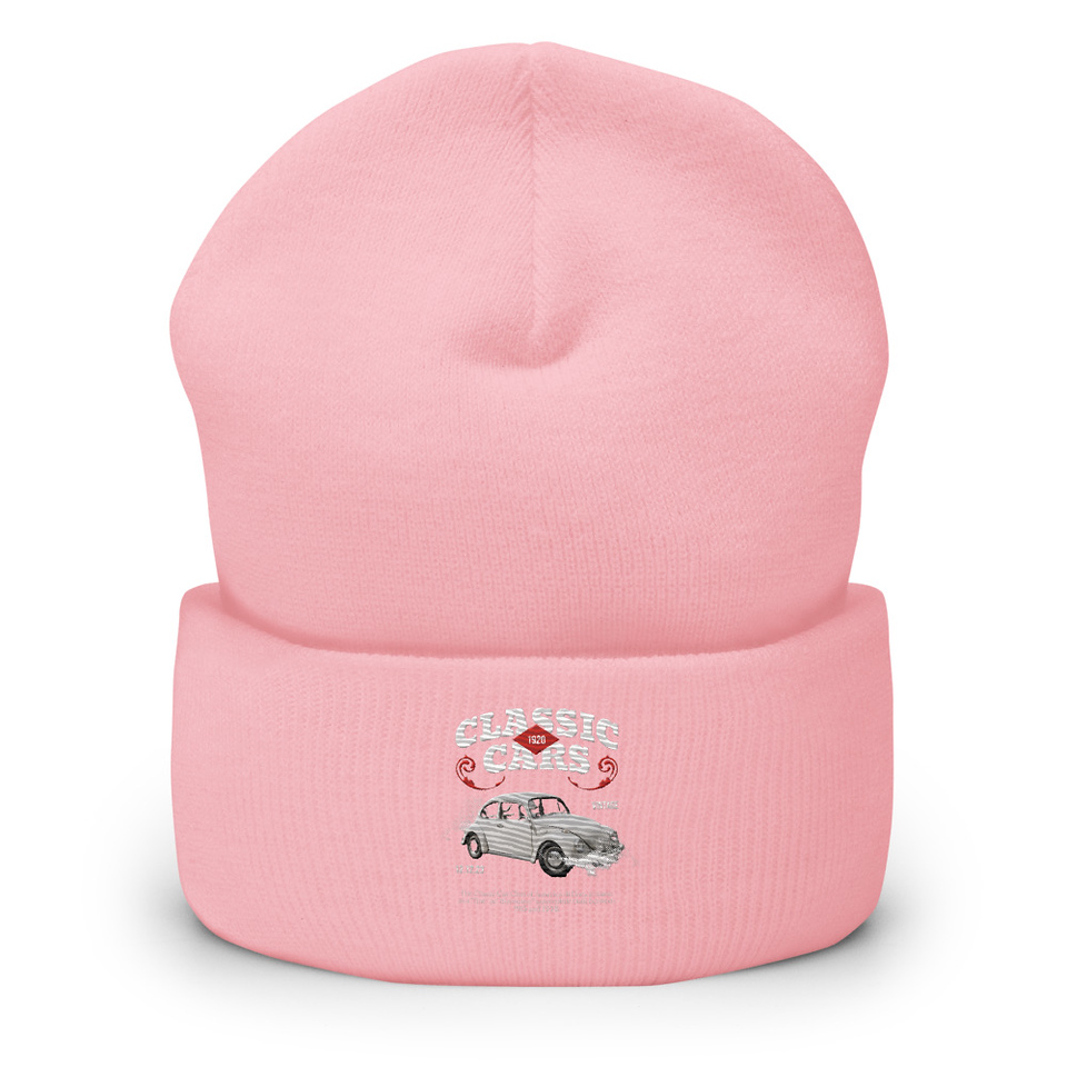 Classic Cars Cuffed Beanie
