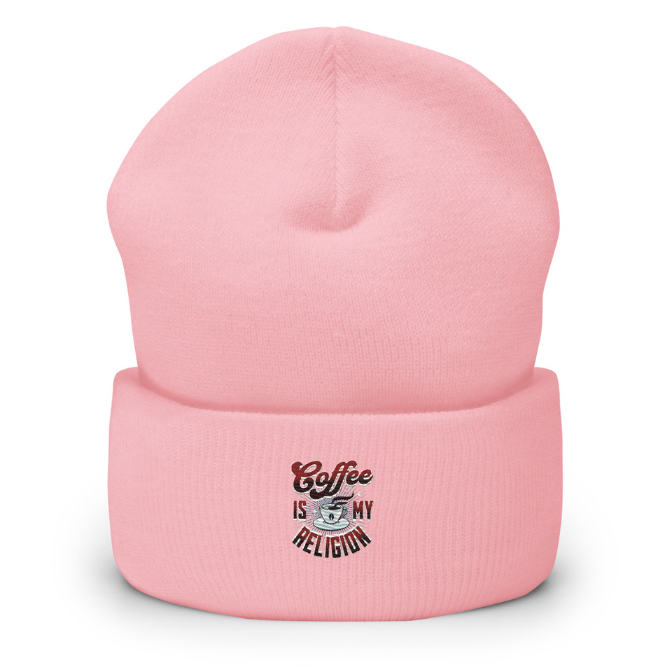 Coffee is my Religion - Funny Cuffed Beanie