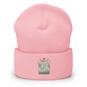 Cottagecore Frog Botanical Cuffed Beanie