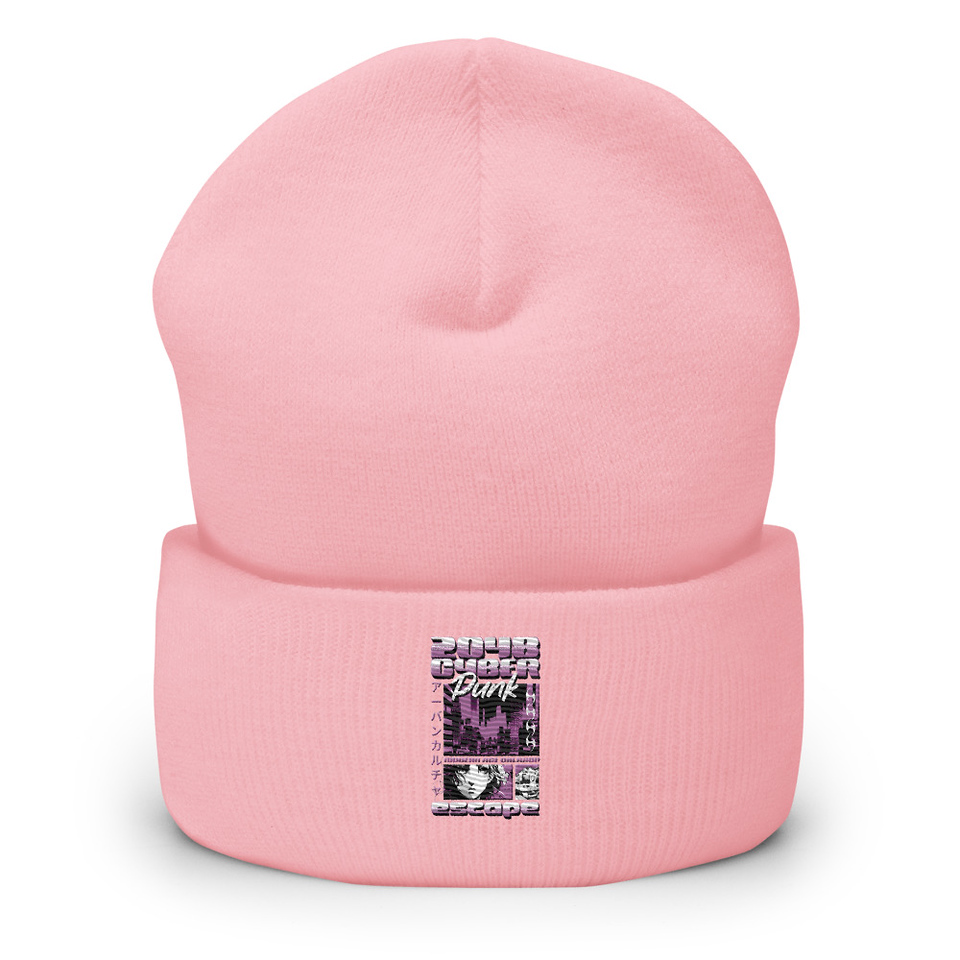 Cyber Punk Escape - Japanese Anime Cuffed Beanie
