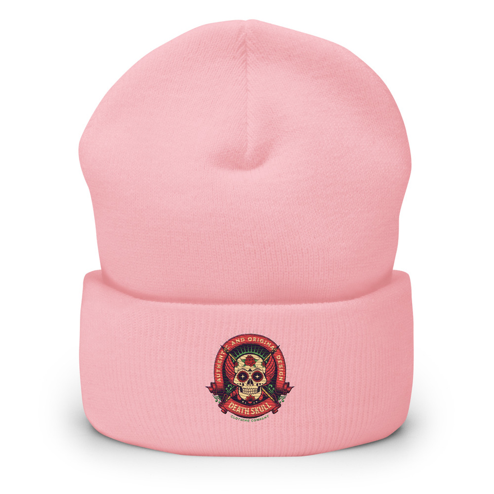 Death Skull - Badge  Cuffed Beanie