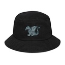 A Dragon Rises - Typographic Lettering Denim Bucket Hat