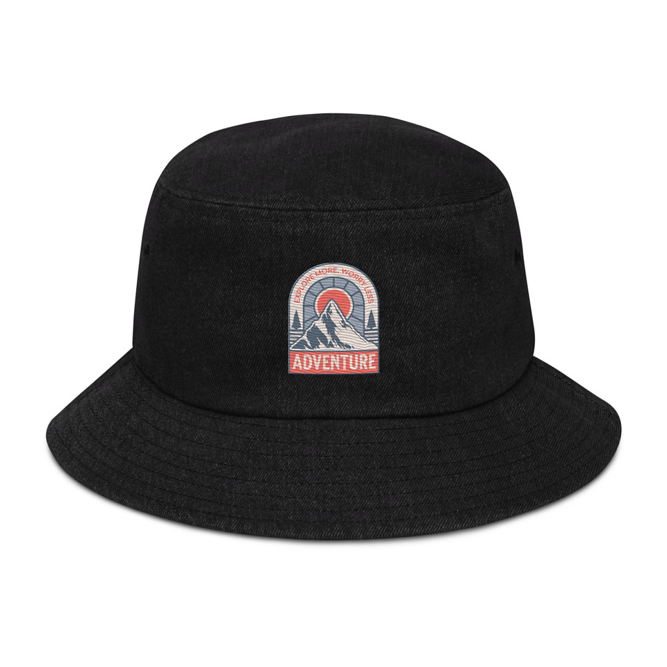 Adventure - Mountain Climbing Denim Bucket Hat