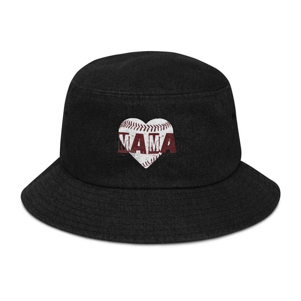 Baseball MAMA Denim Bucket Hat