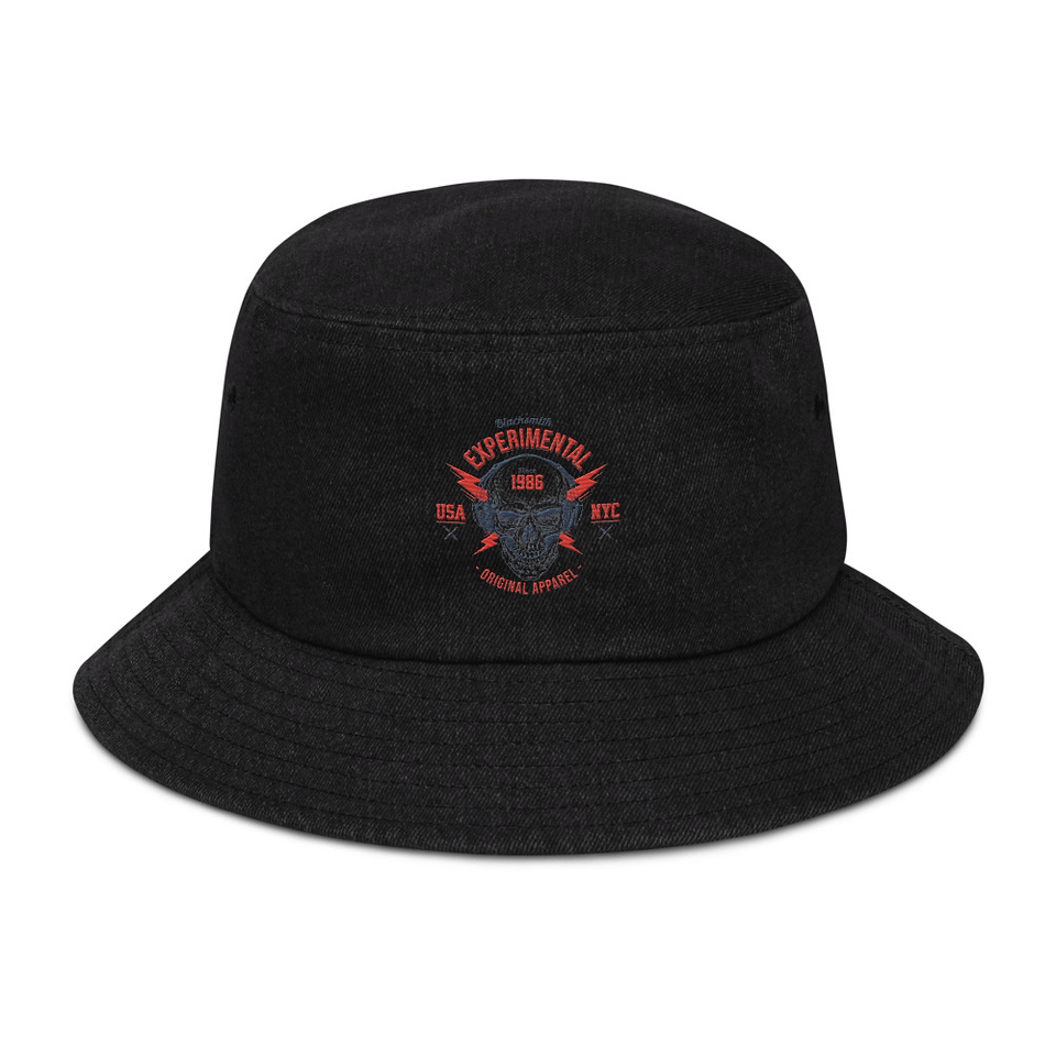 Blacksmith Experimental - Rock Skull Denim Bucket Hat