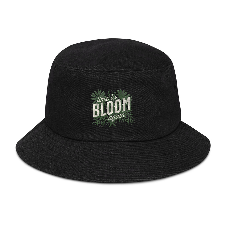 Bloom Again Denim Bucket Hat