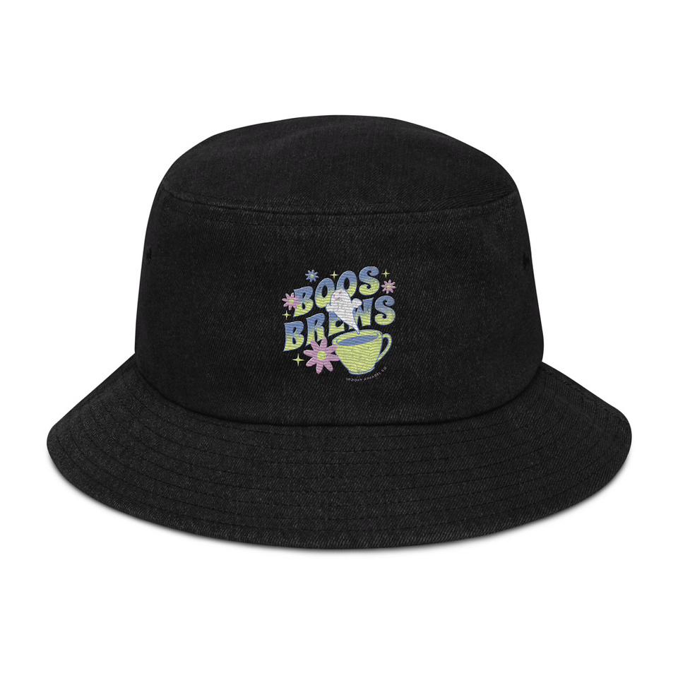 Boos + Brews - Halloween Denim Bucket Hat