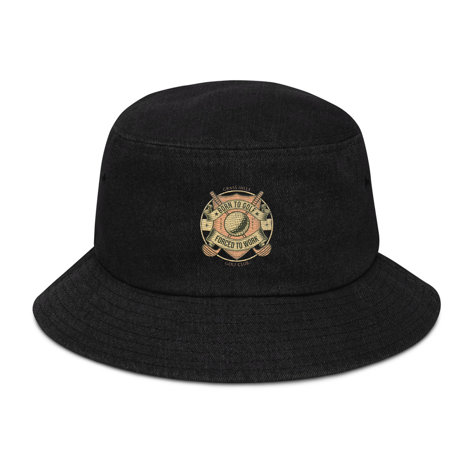 Born To Golf Denim Bucket Hat