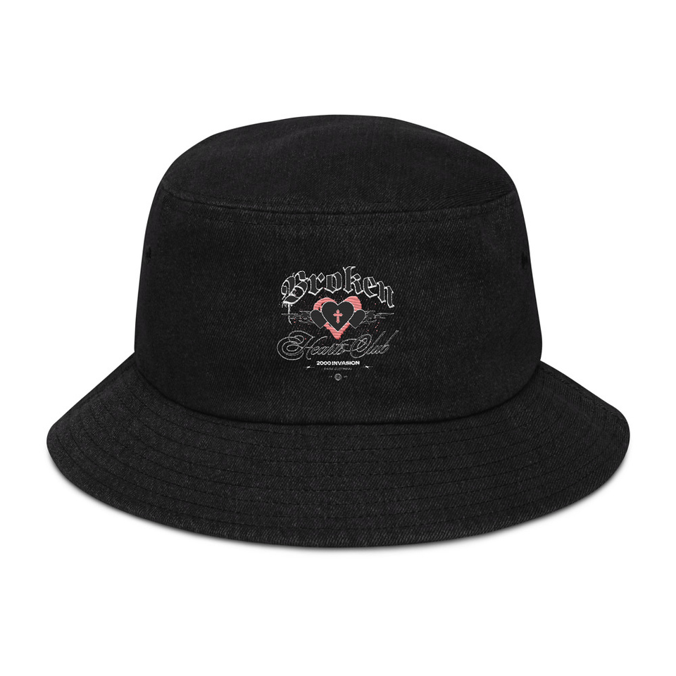 Broken Hearts Club Denim Bucket Hat