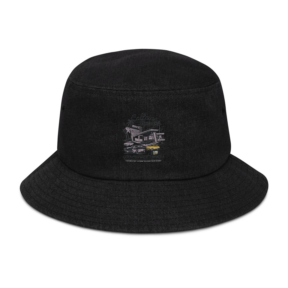 Caffeine Cruisers Denim Bucket Hat