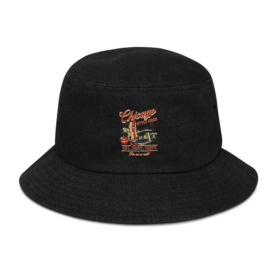 Chicago Style Hot Dogs Denim Bucket Hat
