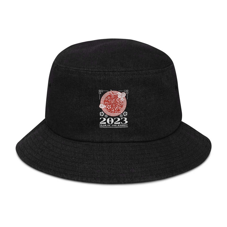 Chinese Lunar Year - Rabbit Denim Bucket Hat
