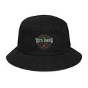 Christmas Tree Farm - Vintage Holiday Badge Denim Bucket Hat