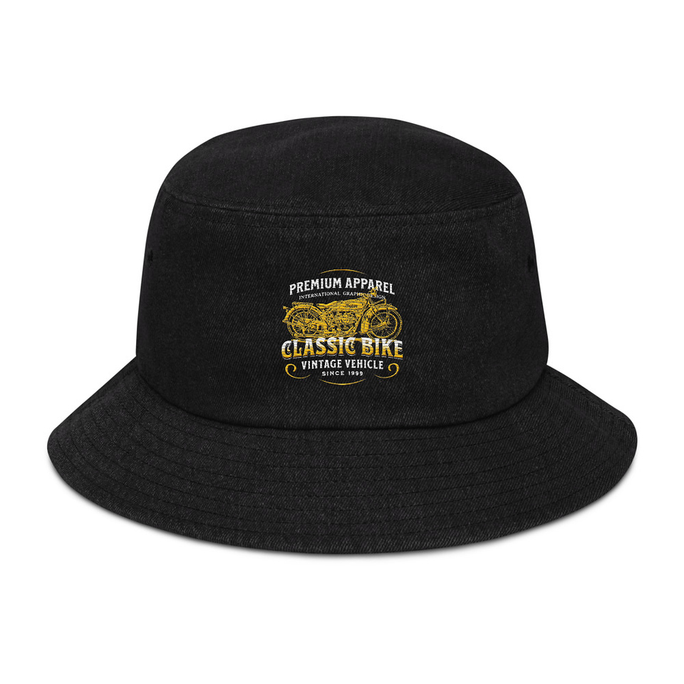 Classic Bike Denim Bucket Hat