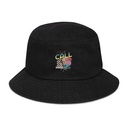 Classic Retro Illustrative Portrait Men Calling Denim Bucket Hat
