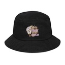 Coffee is Happiness - Retro Cartoon Mascot Denim Bucket Hat