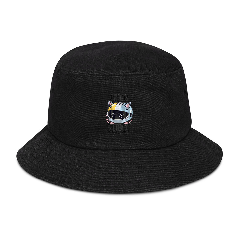 Cute Cat - AI Denim Bucket Hat