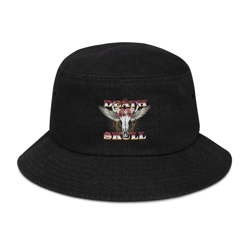 Deah Skull Denim Bucket Hat