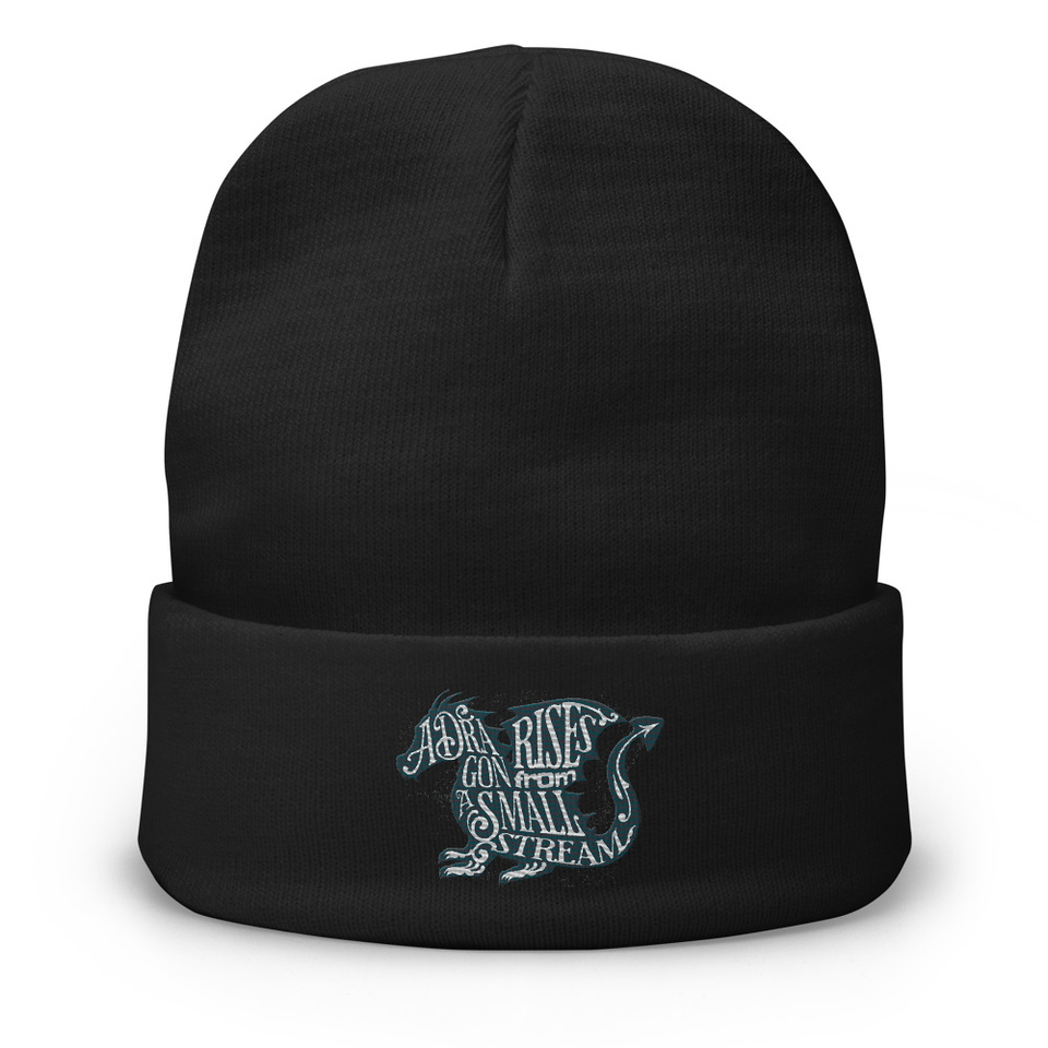 A Dragon Rises - Typographic Lettering Knit Beanie