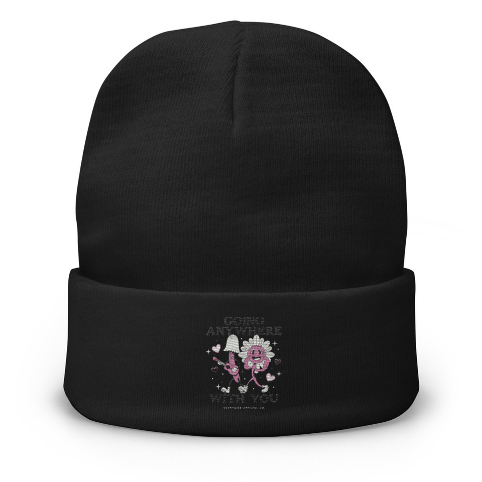 Anywhere With You - Typographic Cartoon Streetwear Knit Beanie