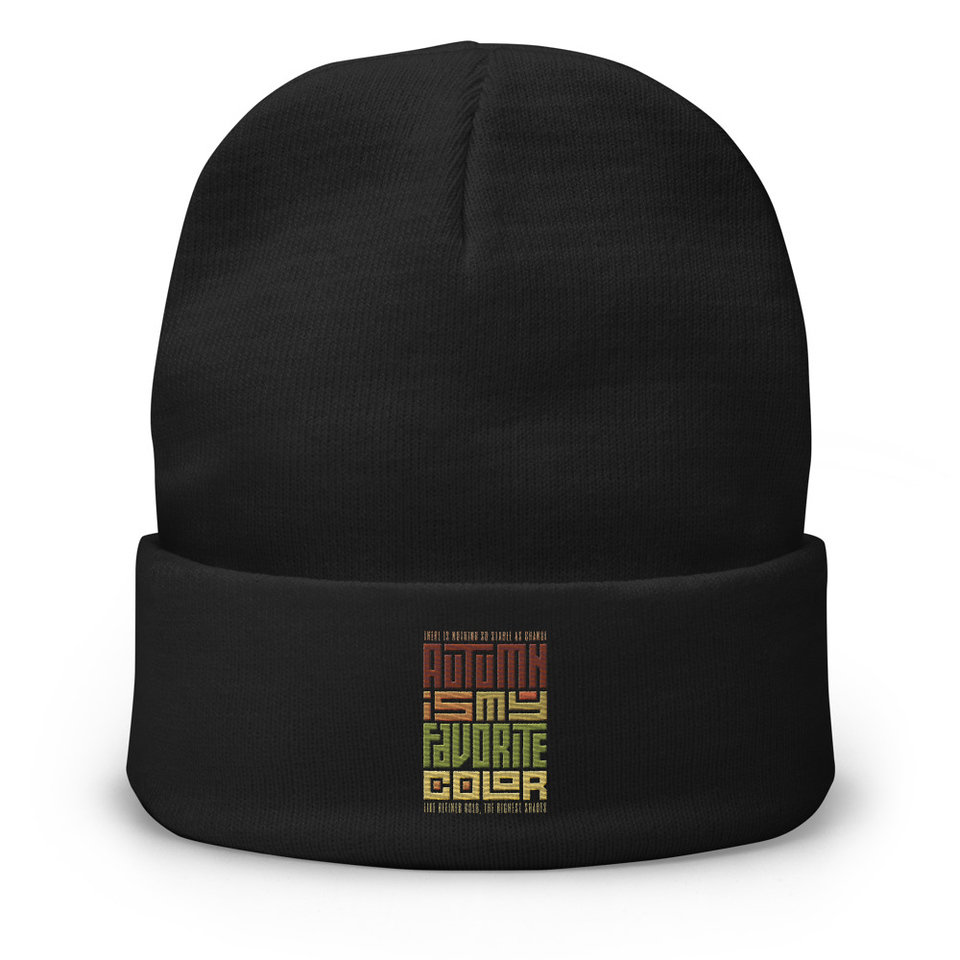 Autumn is my Favorite Color - Lettering Knit Beanie