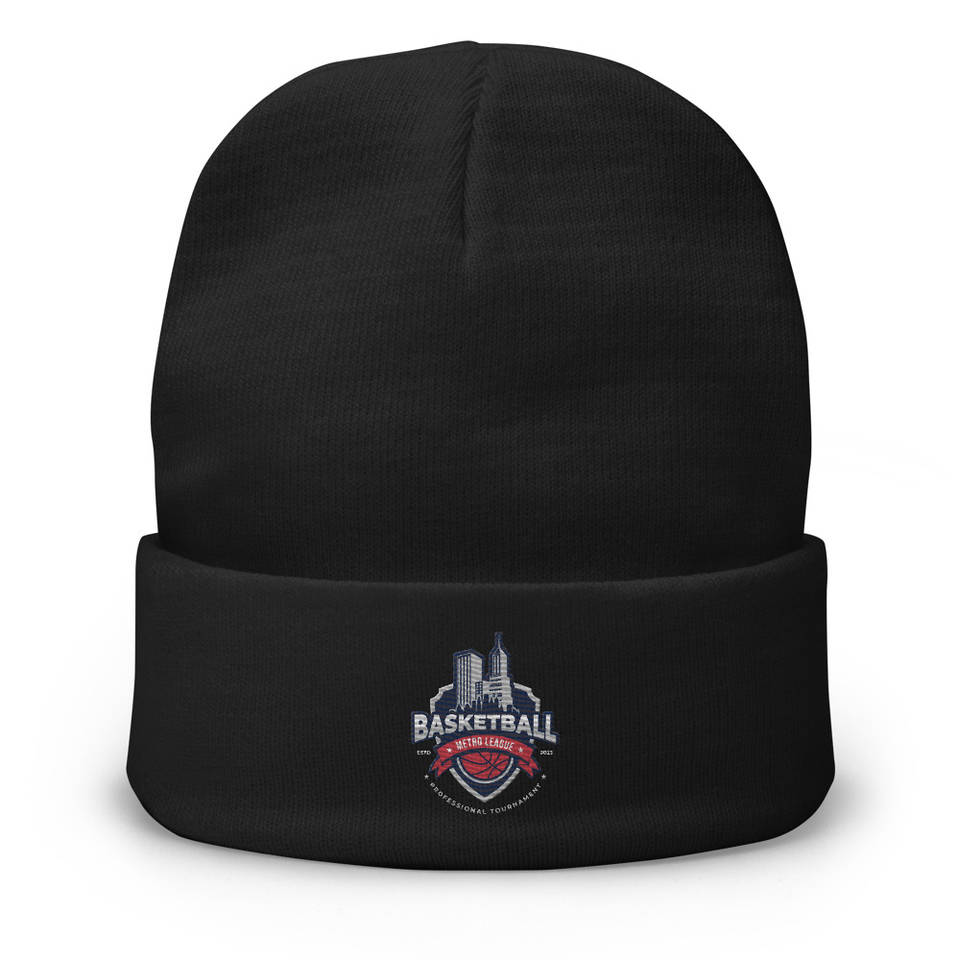 Basketball Sports Logo Knit Beanie