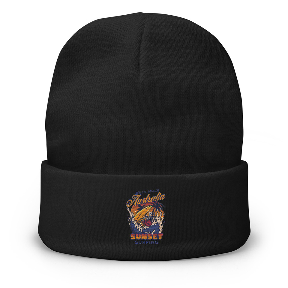 Bells Beach Australia Sunset Surfing Knit Beanie