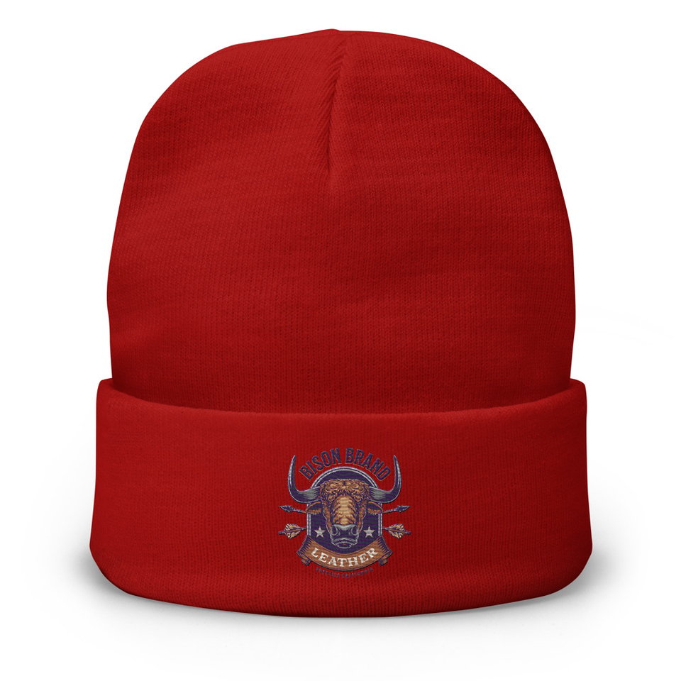 Bison Brand Leather - Animal Knit Beanie