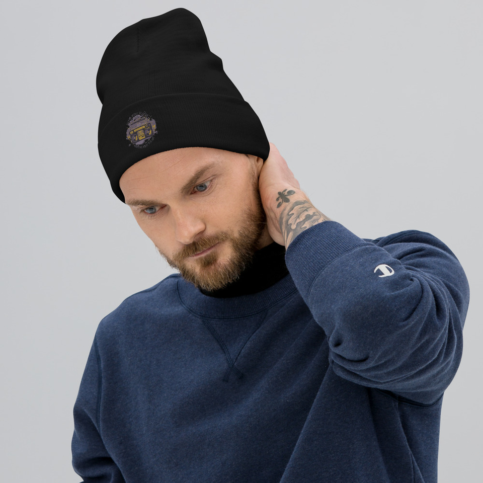 Boombox Music Player - Retro Knit Beanie