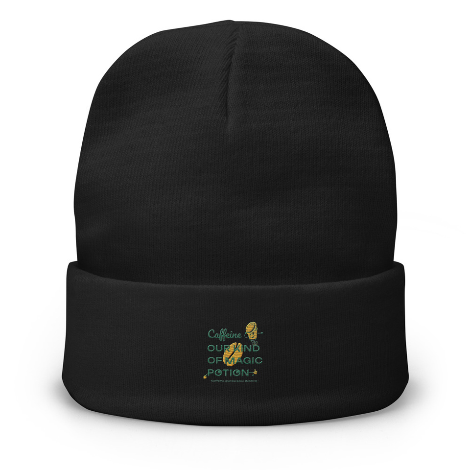 Caffeine Cartoon Knit Beanie