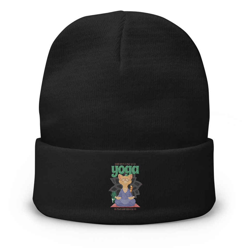 Cat Yoga - Cute Meditation Knit Beanie