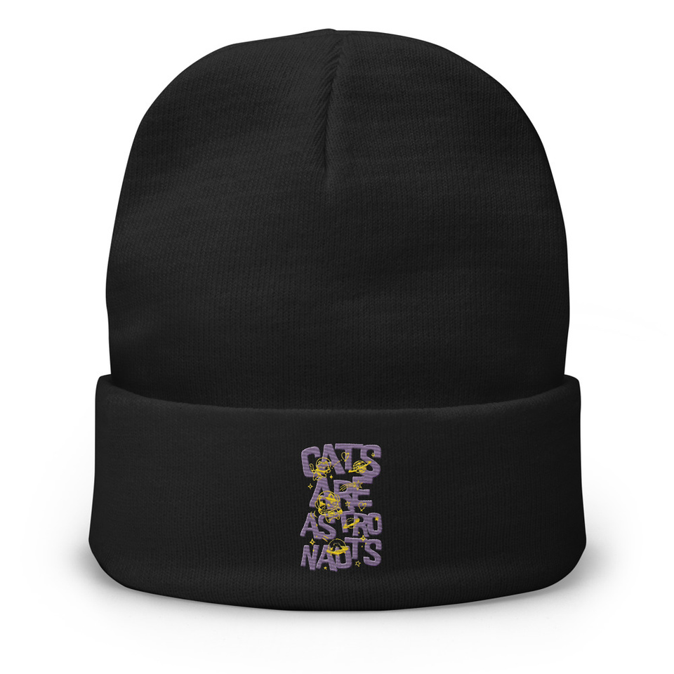 Cats are Astronauts Knit Beanie