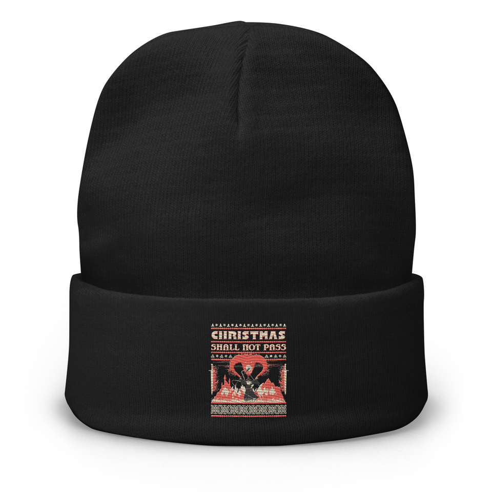 Christmas Shall Not Pass - Flaming Wizard Knit Beanie