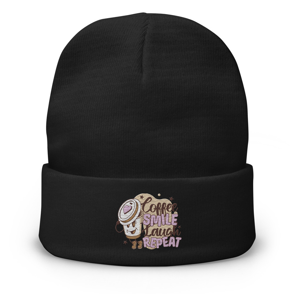 Coffee is Happiness - Retro Cartoon Mascot Knit Beanie
