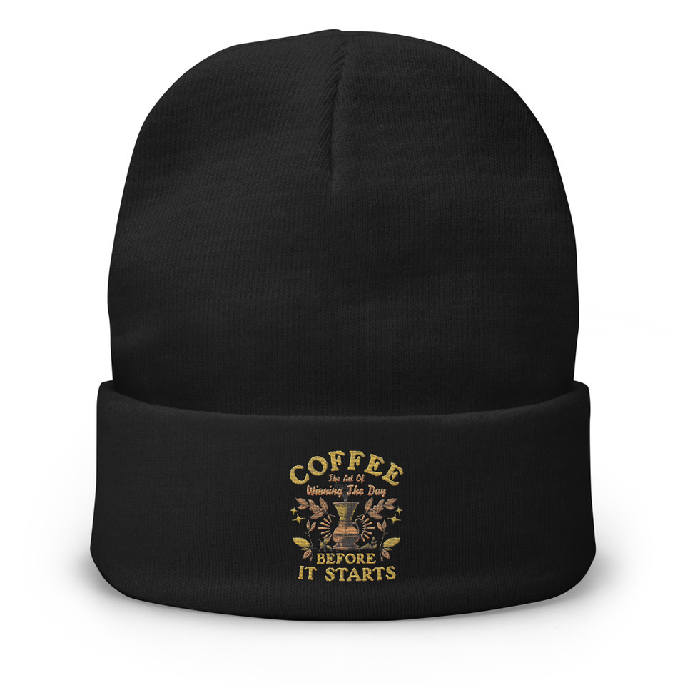 Coffee, The art of Winning The Day Knit Beanie