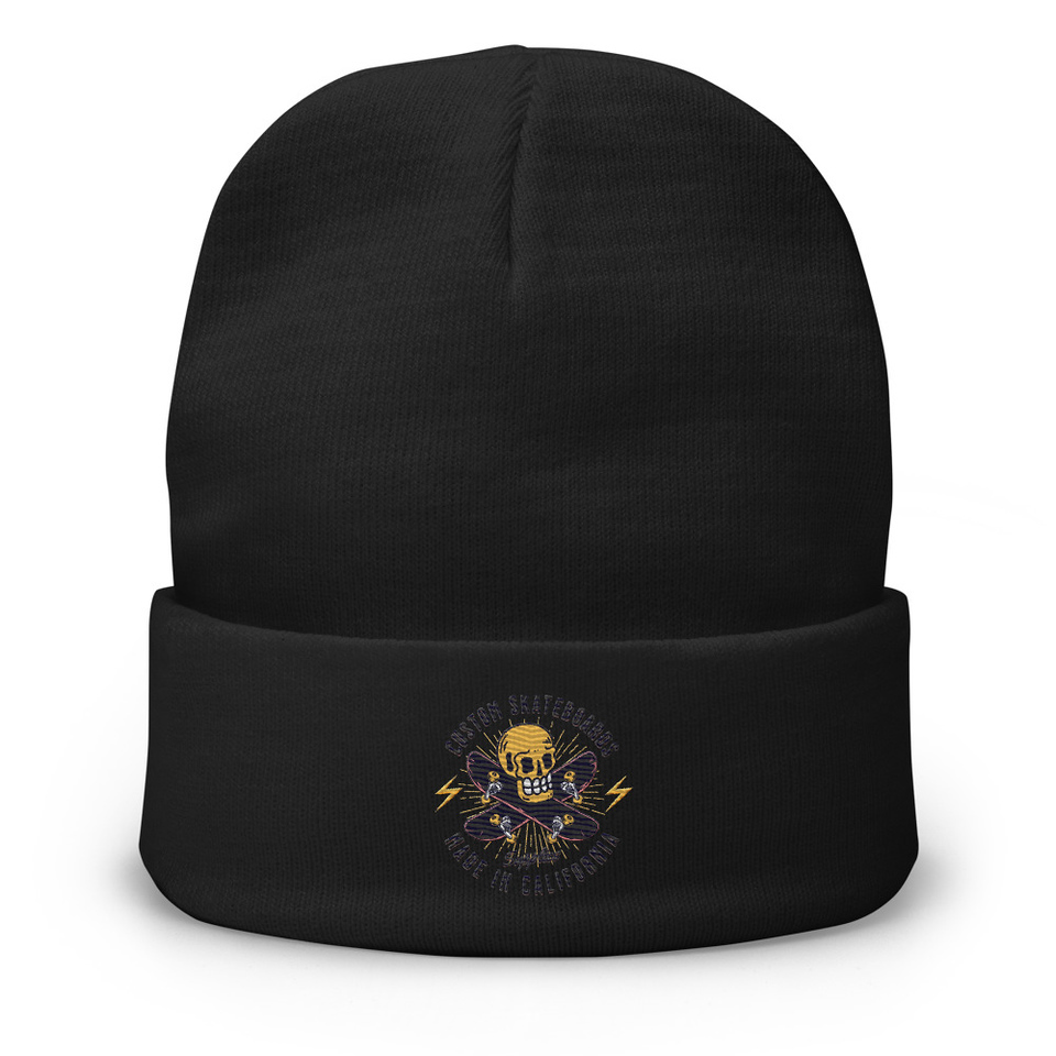 Custom Skateboards - Skull Knit Beanie