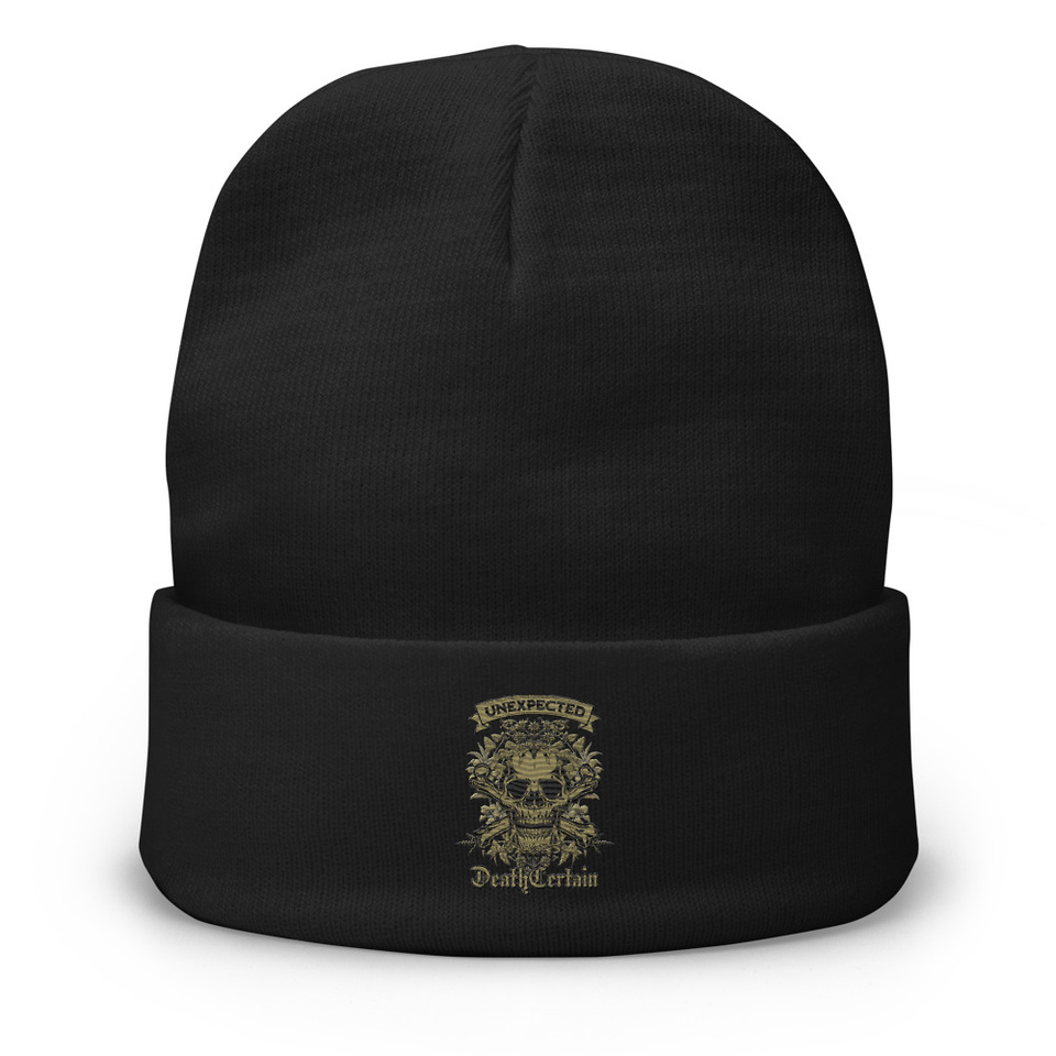 Death Certain and Unexpected Knit Beanie