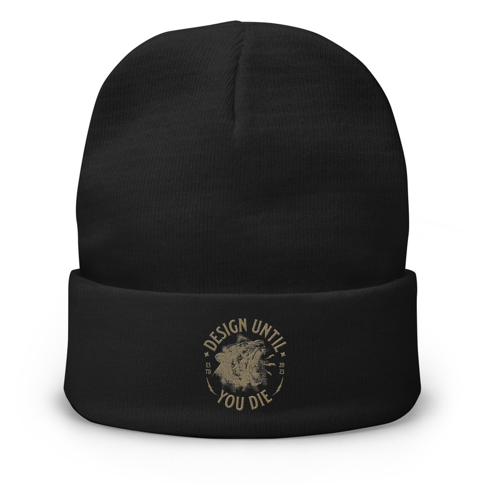 DESIGN UNTIL YOU DIE Knit Beanie