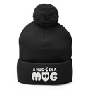 A Hug in a Mug - Funny Cartoon Pom-Pom Knit Cap